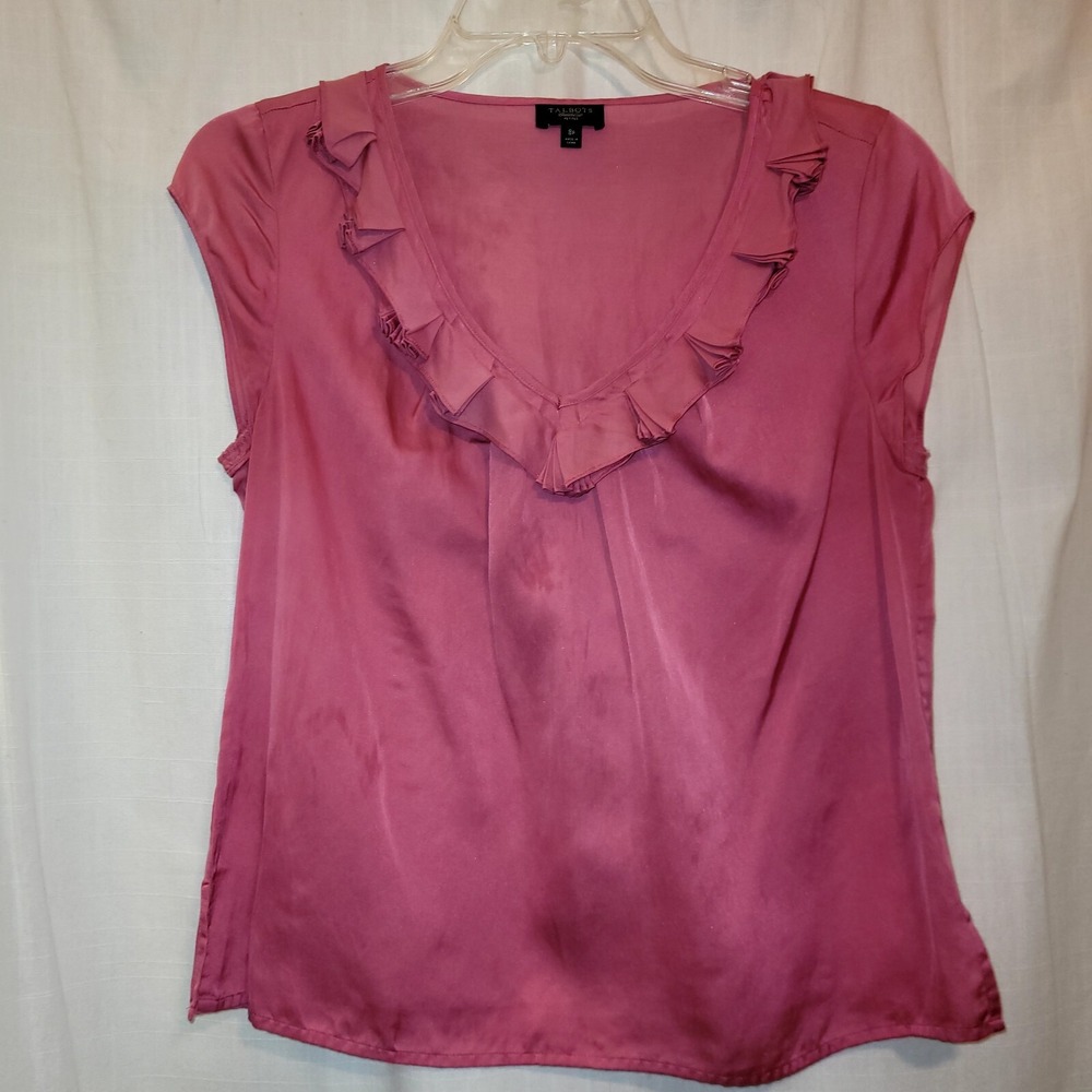 Talbots Blouse Lot of 4 Tops Sz Small Pink Fuschia Eyelet Multi Ivory Lace - Picture 11 of 16